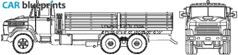 2007 KrAZ 65053 6x4 Truck blueprint